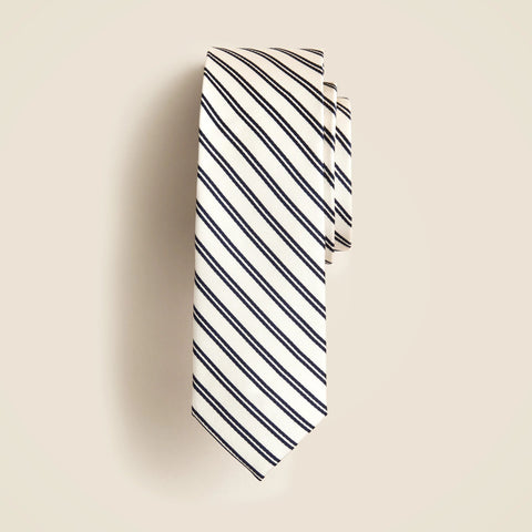 Kids' silk tie in double stripe