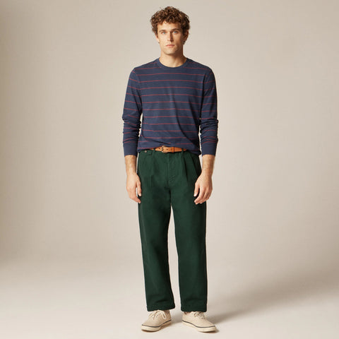Vintage-wash cotton long-sleeve T-shirt in stripe