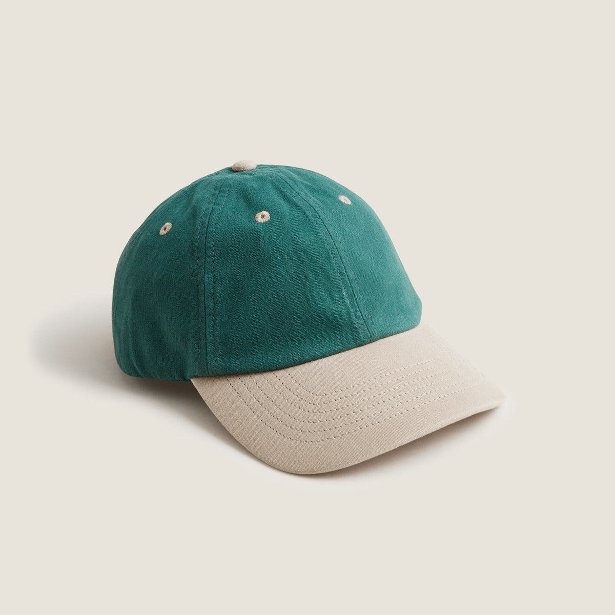 Two-tone washed canvas baseball hat