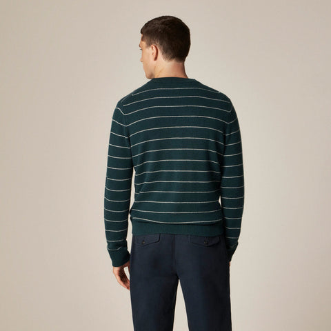 Midweight cashmere crewneck sweater in stripe