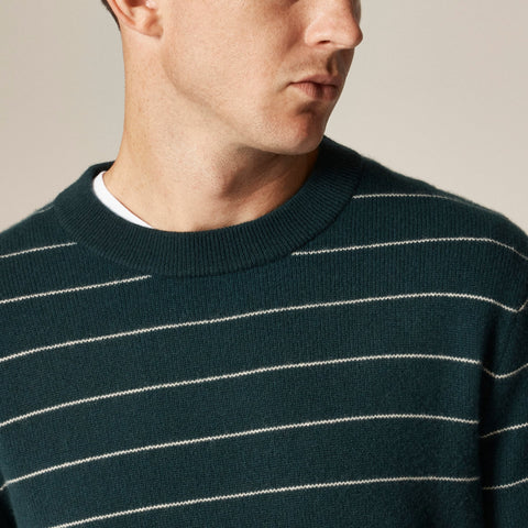 Midweight cashmere crewneck sweater in stripe