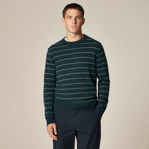 Midweight cashmere crewneck sweater in stripe