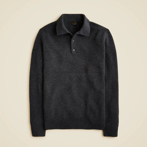 Cashmere ribbed sweater-polo