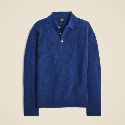 Cashmere ribbed sweater-polo