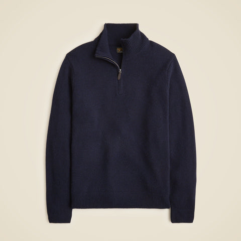 Midweight cashmere half-zip sweater