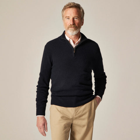 Midweight cashmere half-zip sweater