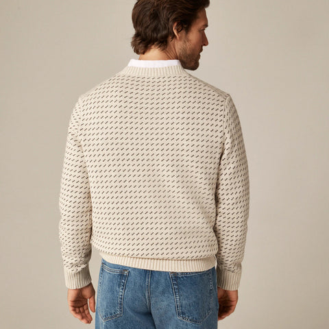 Heritage cotton sweater in bird's-eye stitch