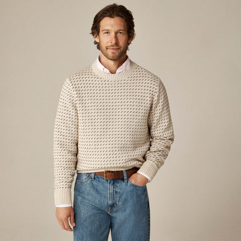 Heritage cotton sweater in bird's-eye stitch