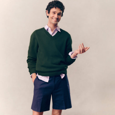 Heritage cotton V-neck sweater