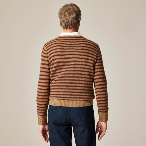 Brushed wool boatneck sweater in stripe