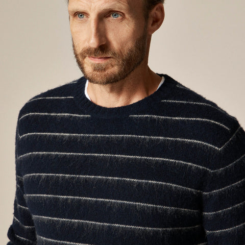 Brushed wool sweater in stripe