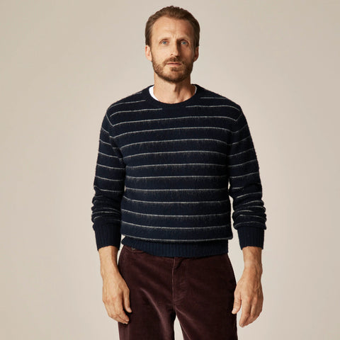 Brushed wool sweater in stripe
