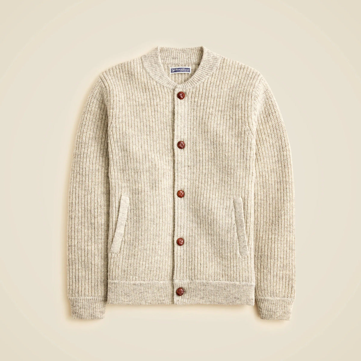 Wallace & Barnes baseball cardigan in English wool