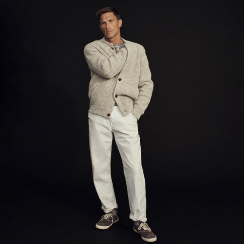 Wallace & Barnes baseball cardigan in English wool