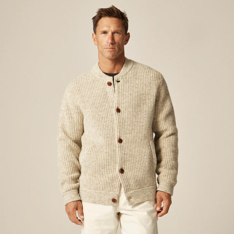 Wallace & Barnes baseball cardigan in English wool
