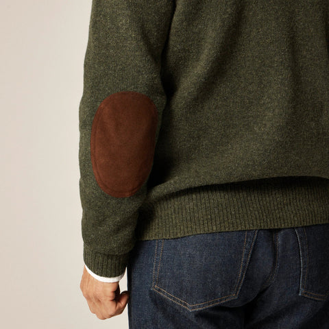 Wallace & Barnes wool sweater with suede