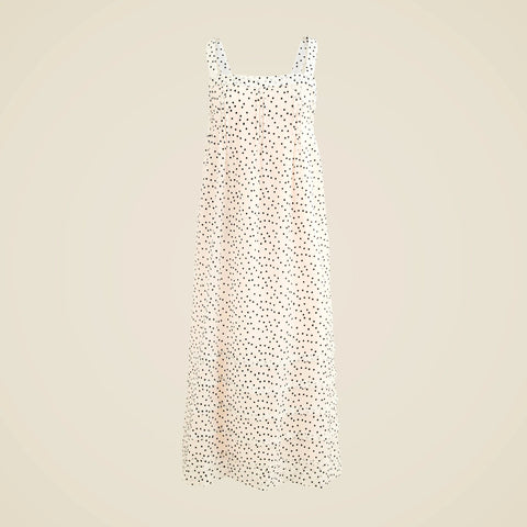 Pintuck midi dress in velvet dot