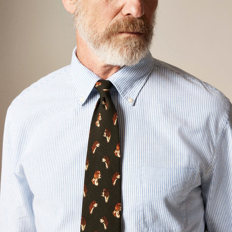 Italian wool tie in dog pattern