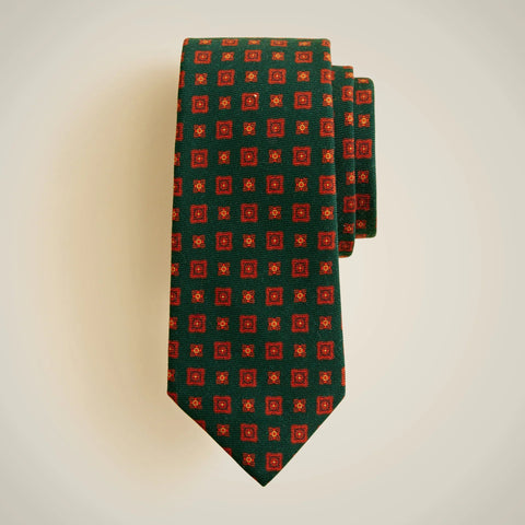 Italian wool twill tie in print