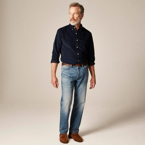 Fine-wale corduroy shirt