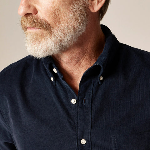 Fine-wale corduroy shirt