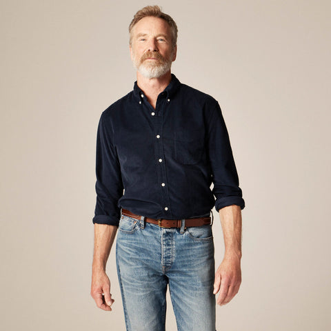 Fine-wale corduroy shirt