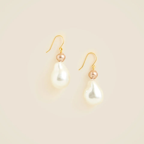 Freshwater pearl drop earrings