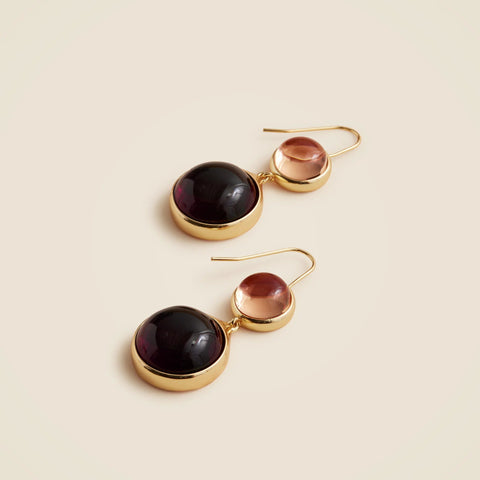 Glass stone drop earrings