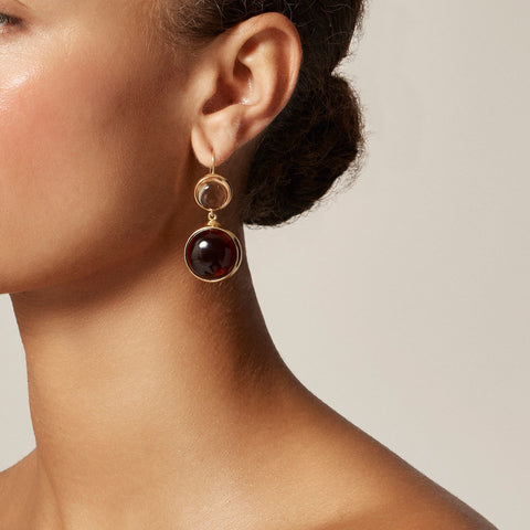 Glass stone drop earrings