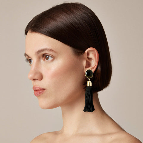 Braided tassel earrings