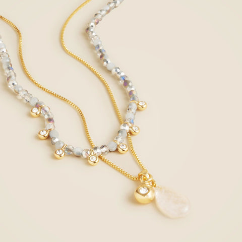 Crystal and stone necklaces set