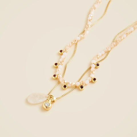 Crystal and stone necklaces set