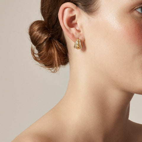 Pavé crystal hoop earrings