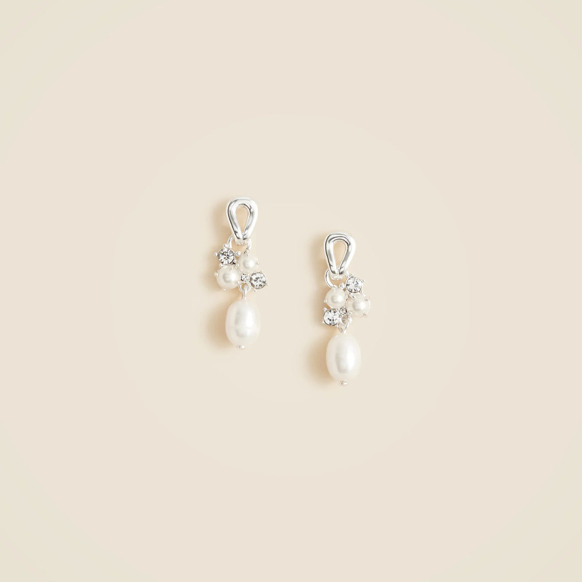 Pearl and crystal drop earrings