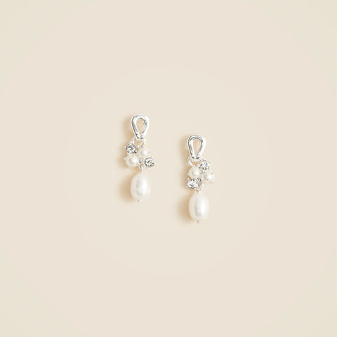 Pearl and crystal drop earrings