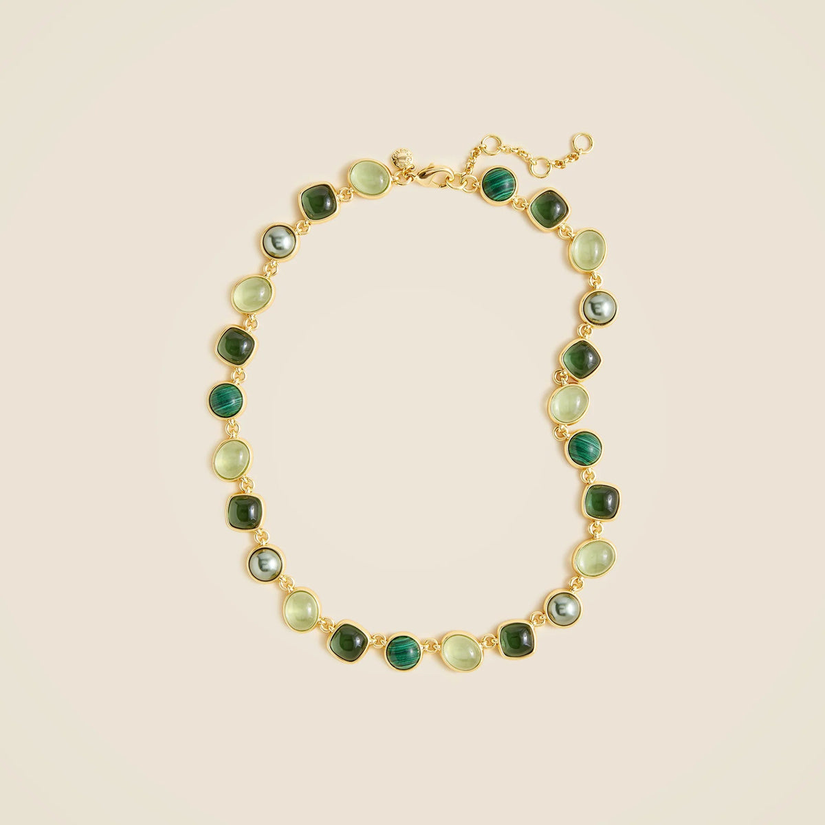 Pearl and stone station necklace