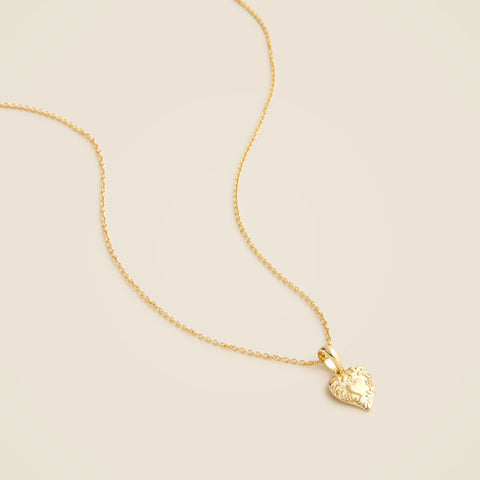 Gold vermeil engraved heart necklace