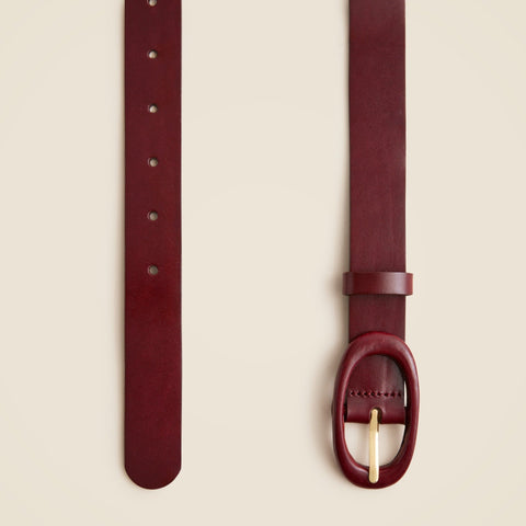 Tonal buckle belt in leather