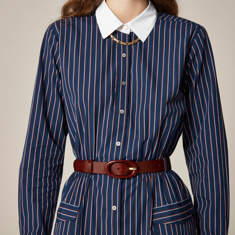 Tonal buckle belt in leather