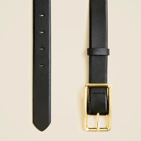 Italian leather rectangle belt