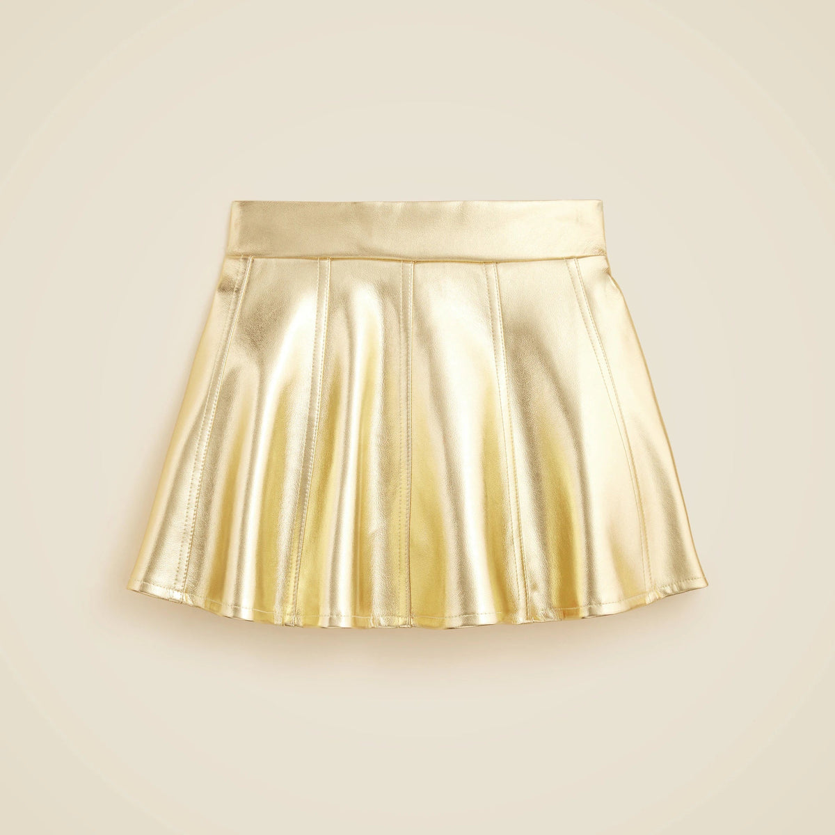 Girls' picture day skirt in faux metallic leather