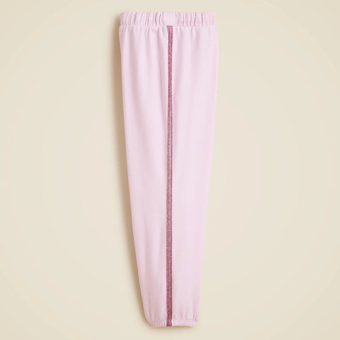 Girls' cozy rib sweatpant with glitter stripe