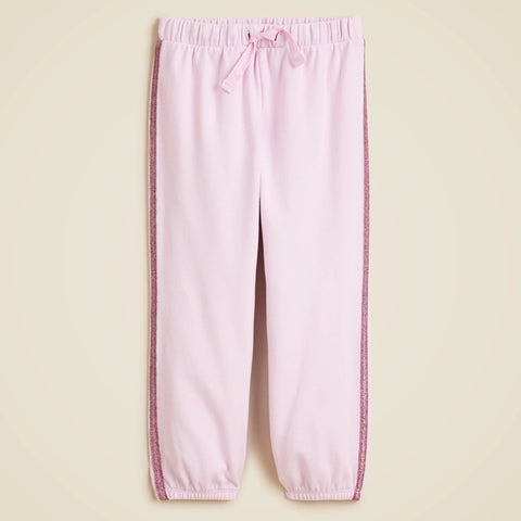Girls' cozy rib sweatpant with glitter stripe