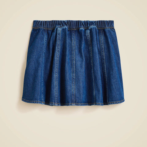 Girls' picture day skirt in drapey denim