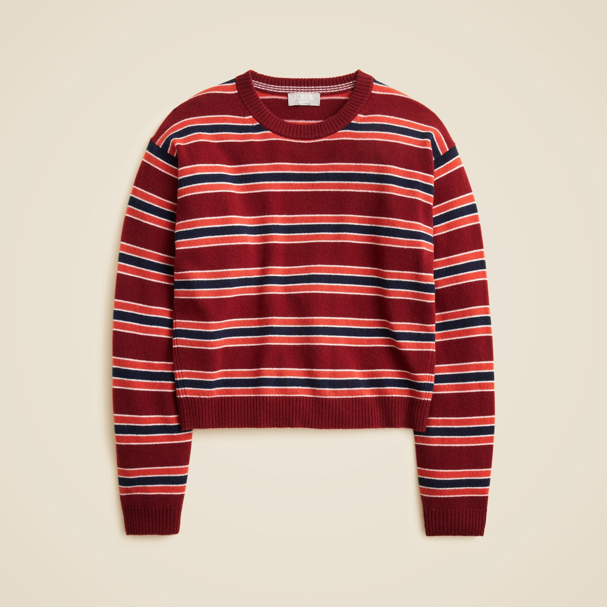 Perfect cashmere crewneck sweater in stripe