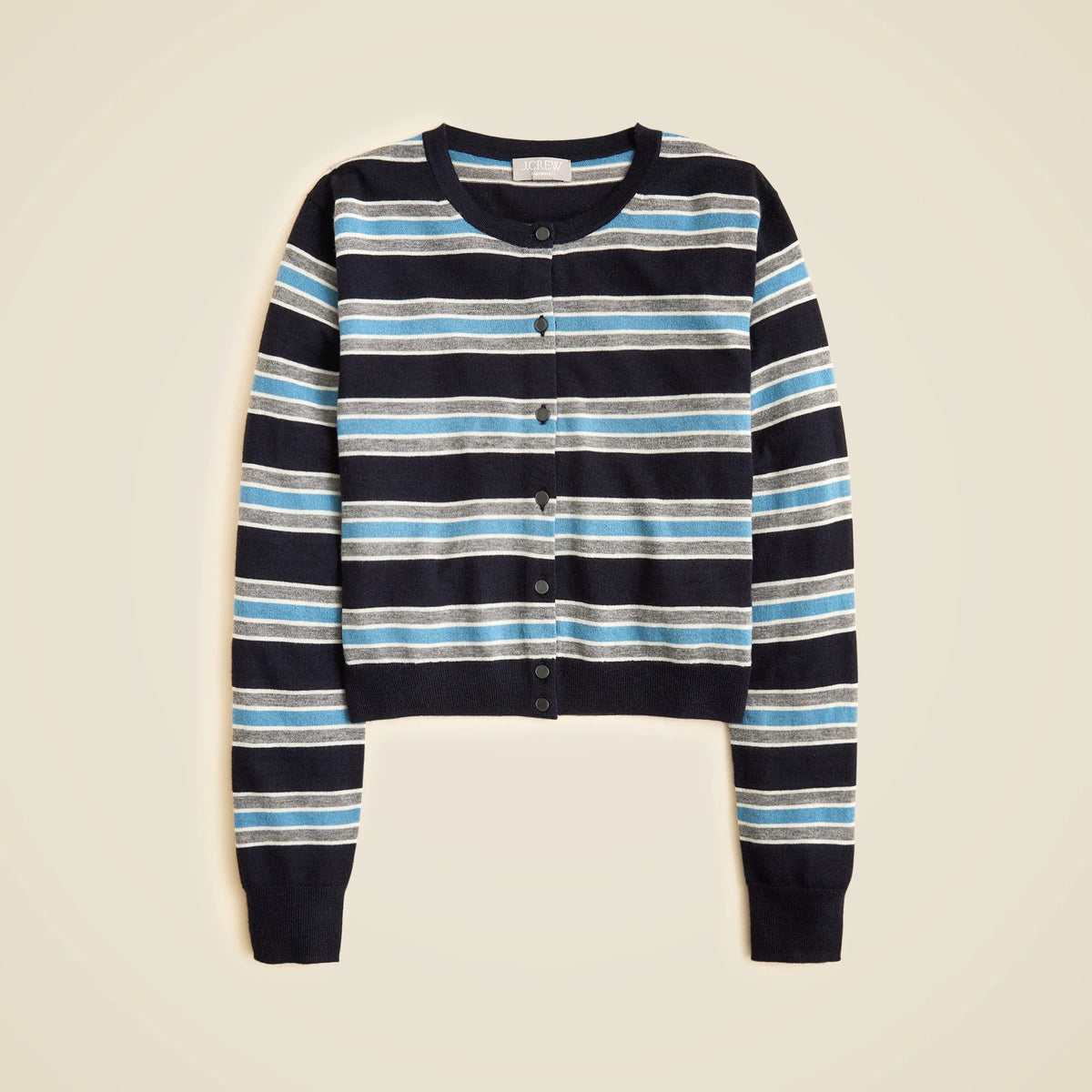 Featherweight cashmere cardigan in stripe