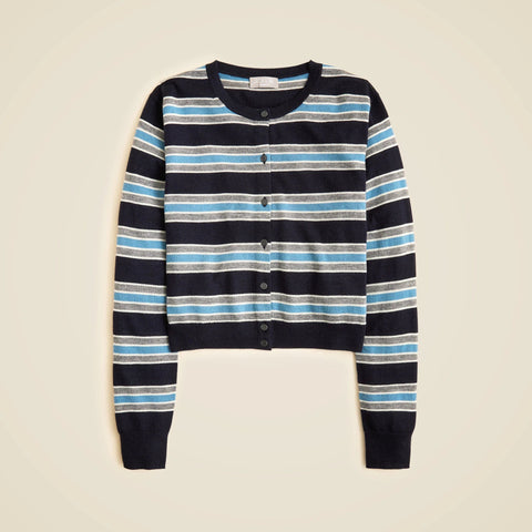 Featherweight cashmere cardigan in stripe