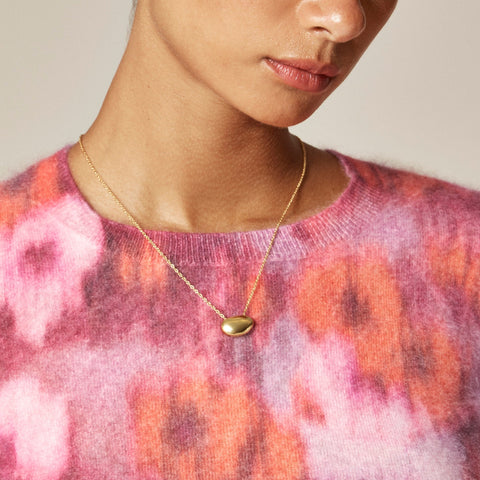 Brushed cashmere T-shirt in watercolor floral print