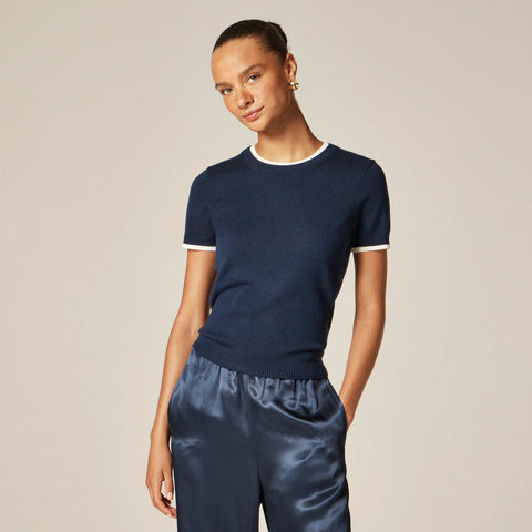 Carolyn layered sweater-tee in merino wool