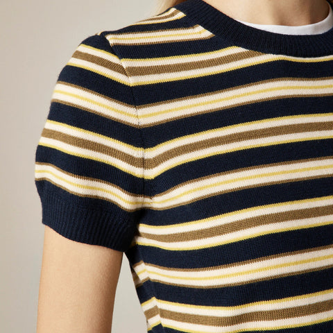Carolyn sweater-tee in striped merino wool